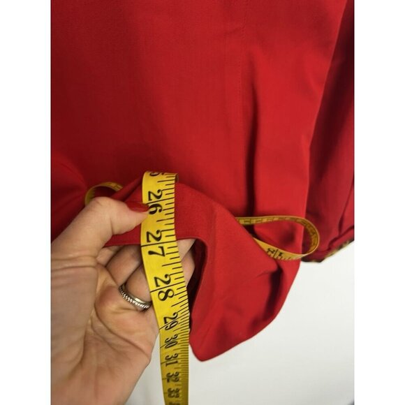 Cache Vintage Double breasted Red Leopard Trim Blazer Jacket Sz Small - Picture 13 of 13